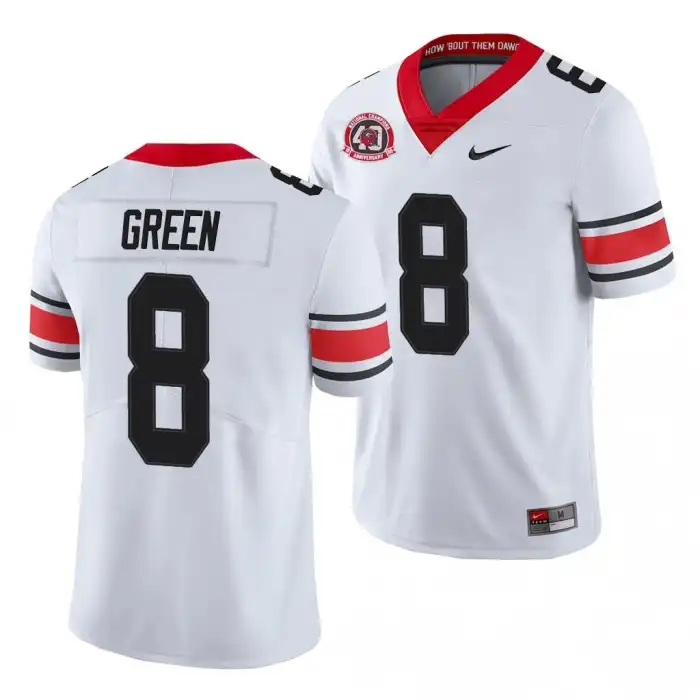 A.J. Green Georgia Bulldogs Men's #8 40th Anniversary White College Alternate Football Jersey 2413ACXF2