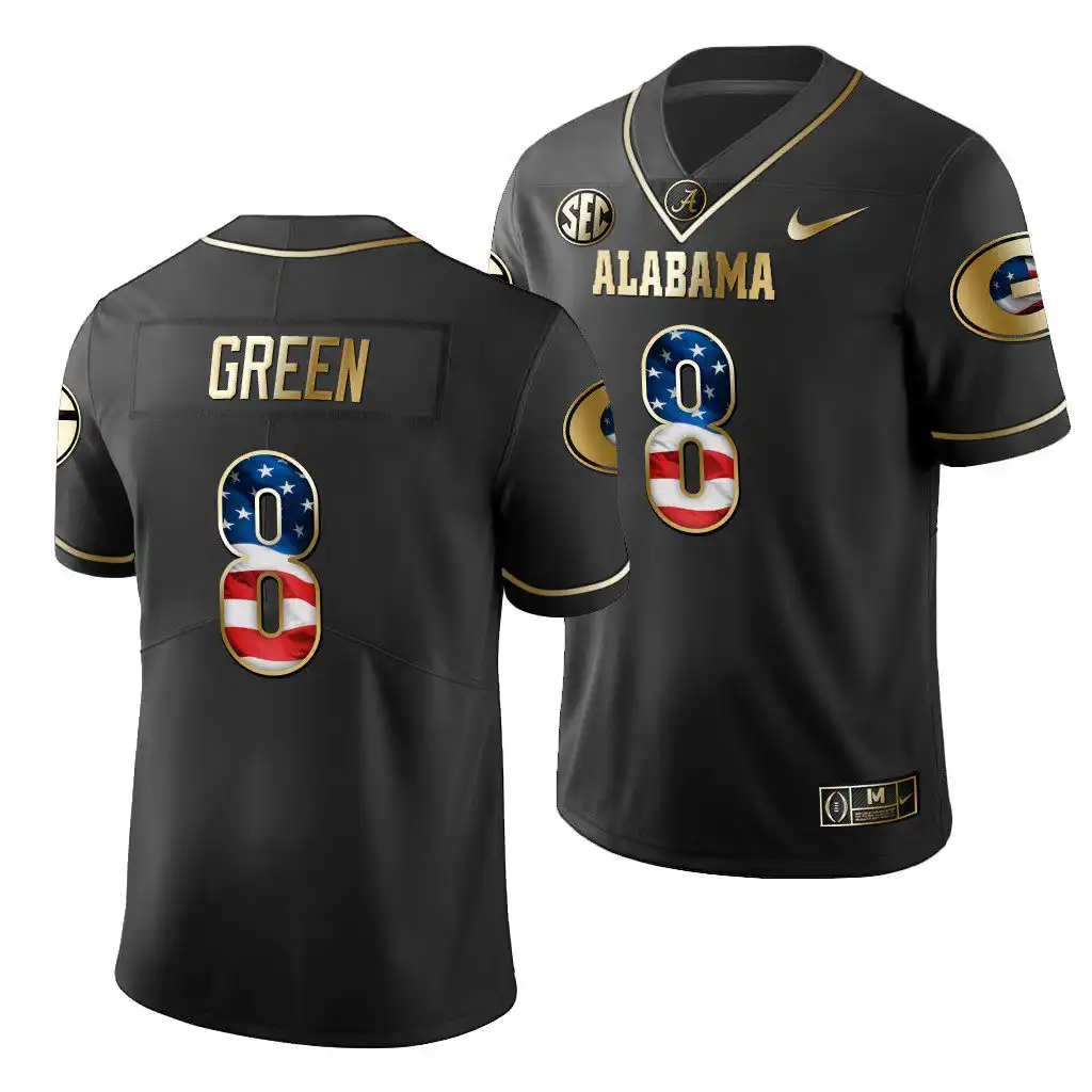 A.J. Green Georgia Bulldogs Men's #8 Black 2019 History Player College Stars and Stripes Football Jersey 2413AAKI1