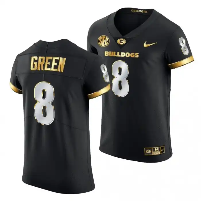 A.J. Green Georgia Bulldogs Men's #8 Black Golden Edition 2020-21 College Authentic Football Jersey 2413DORM6