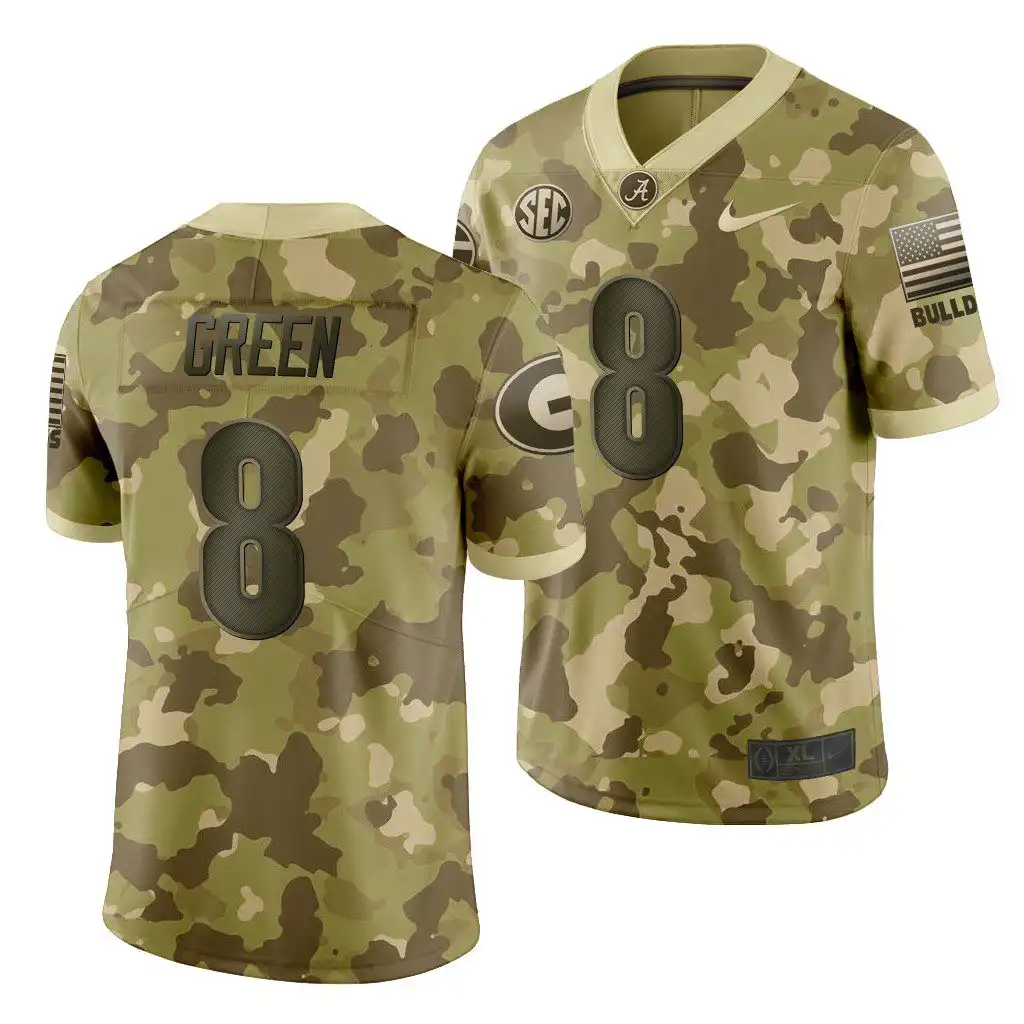 A.J. Green Georgia Bulldogs Men's #8 Desert Camo Salute to Service College 2019 History Player Football Jersey 2413BWWE5