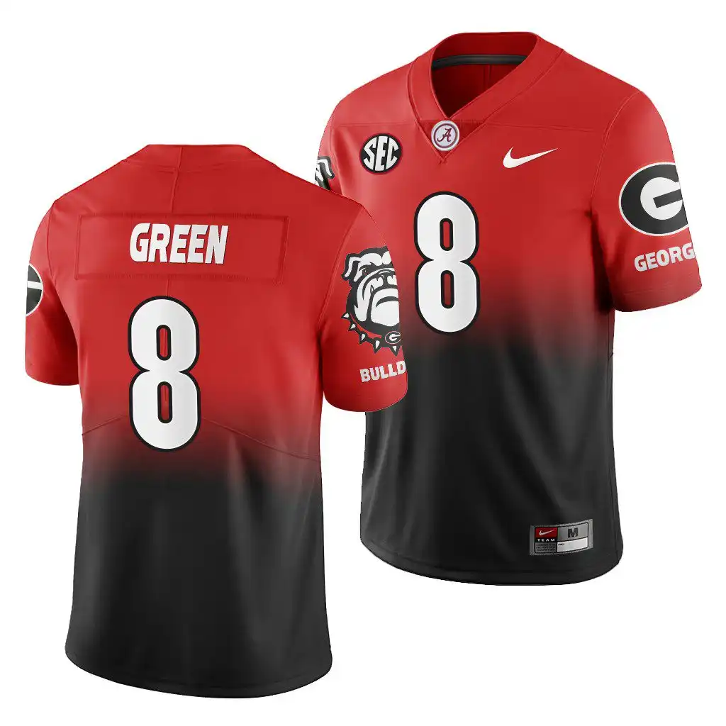 A.J. Green Georgia Bulldogs Men's #8 Gradient College 2019 Color Crash History Player Football Jersey 2413EJDT3