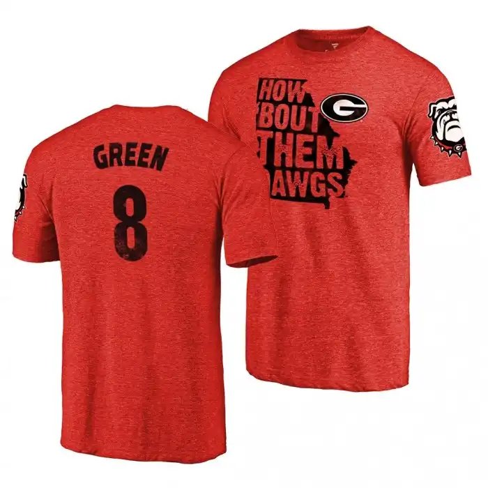 A.J. Green Georgia Bulldogs Men's #8 Home History Player College town Classic Red Football T-Shirt 2413FYIU4