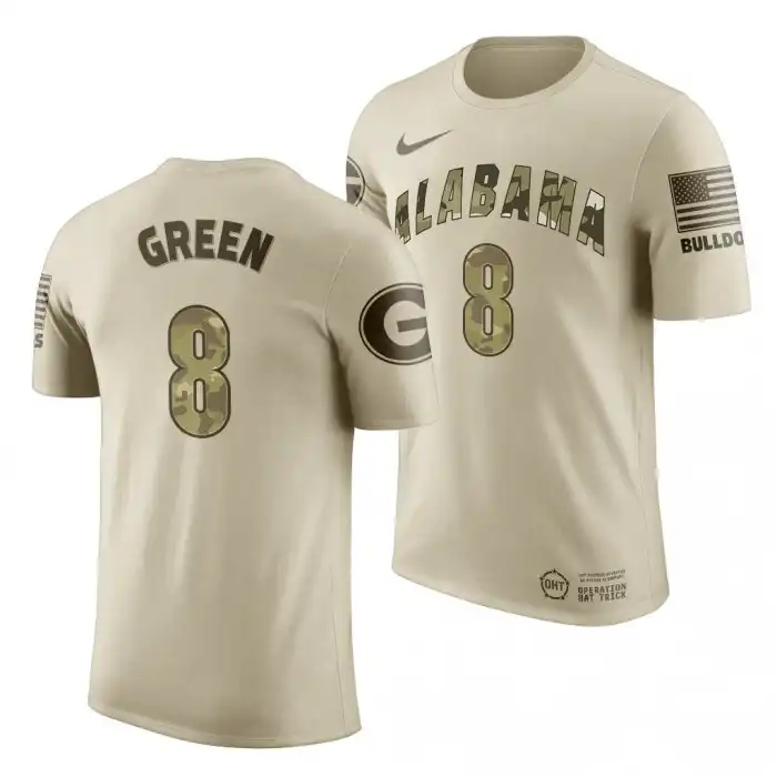 A.J. Green Georgia Bulldogs Men's #8 Oatmeal History Player OHT Military Appreciation College Football T-Shirt 2413ALDO2