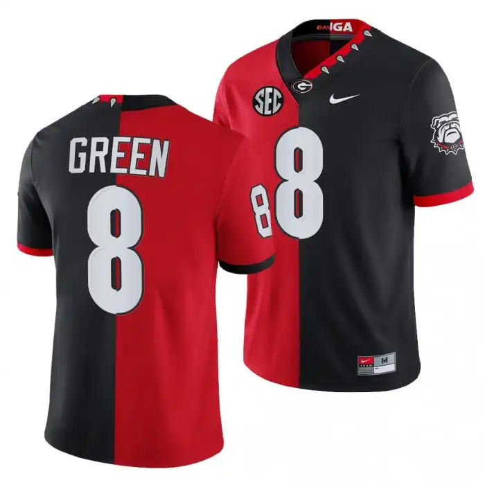 A.J. Green Georgia Bulldogs Men's #8 Split Edition NFL Red College 100th Season Alumni Black Football Jersey 2413AWFI2