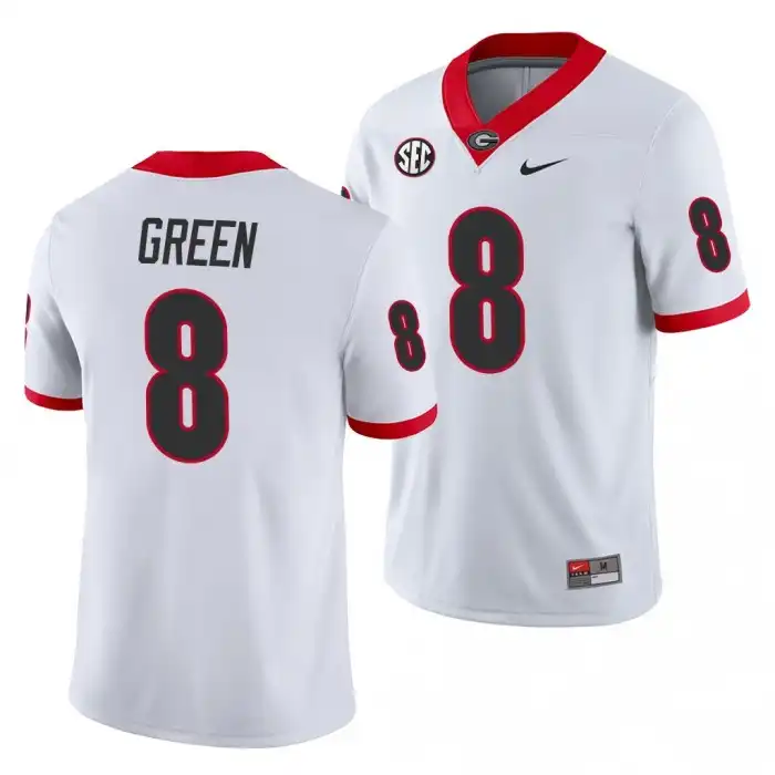 A.J. Green Georgia Bulldogs Men's #8 White History Player College Away Football Jersey 2413KBJV0