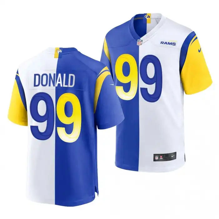 Aaron Donald Georgia Bulldogs Men's #99 Rams White College Split Edition Royal Alumni Football Jersey 2413LIGS4