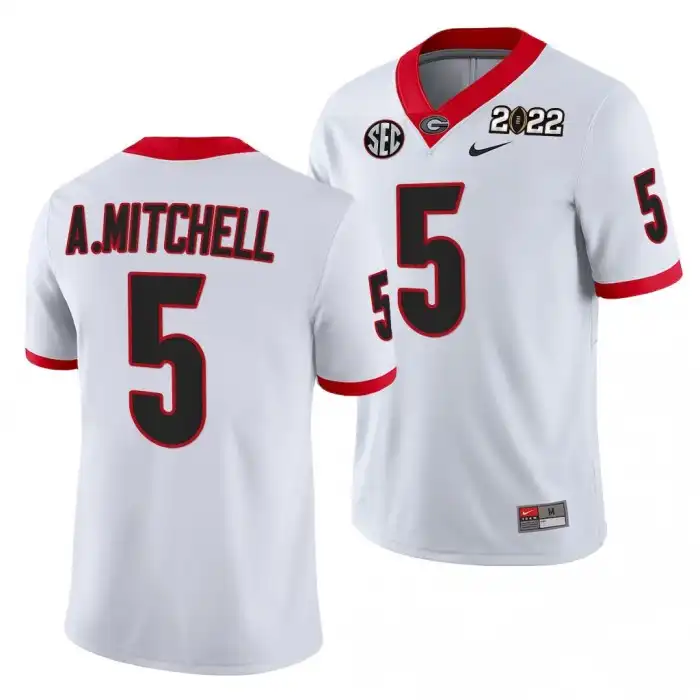 Adonai Mitchell Georgia Bulldogs Men's #5 2021 National Champions College CFP White Football Jersey 2413MLDL4