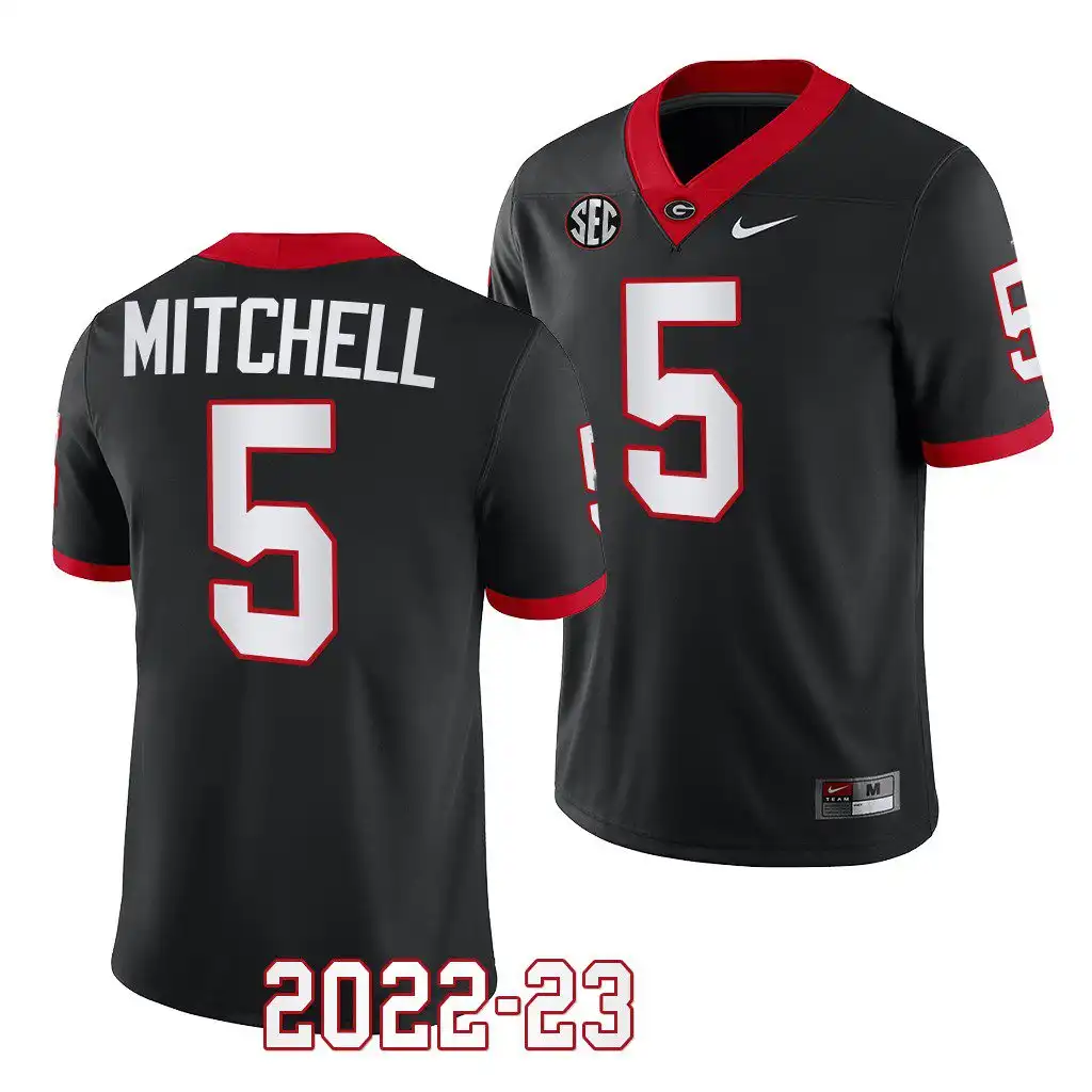 Adonai Mitchell Georgia Bulldogs Men's #5 2022-23 Alternate College Black Football Jersey 2413TUZE3