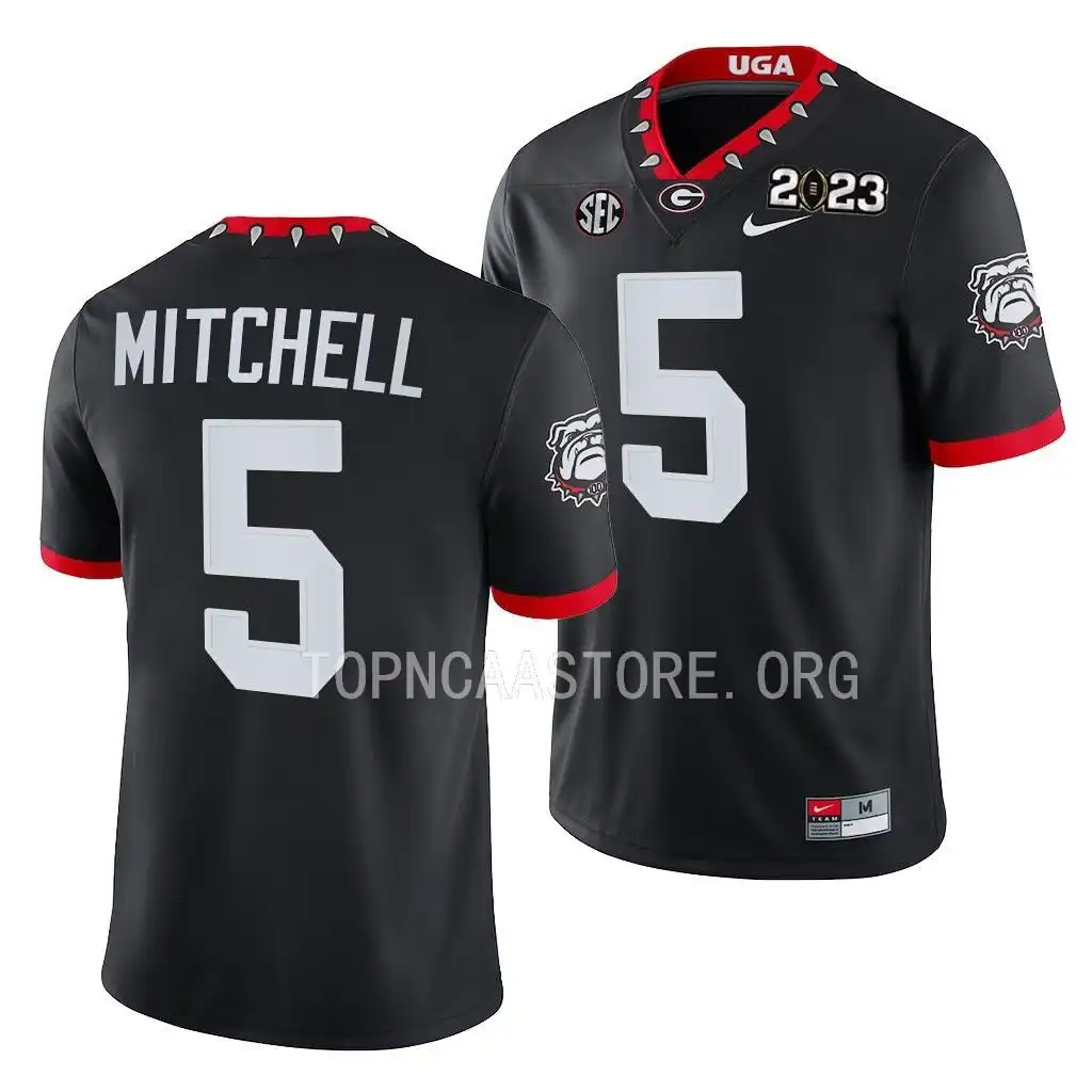 Adonai Mitchell Georgia Bulldogs Men's #5 2023 National Championship Playoff College Black Football Jersey 2413FKGJ8