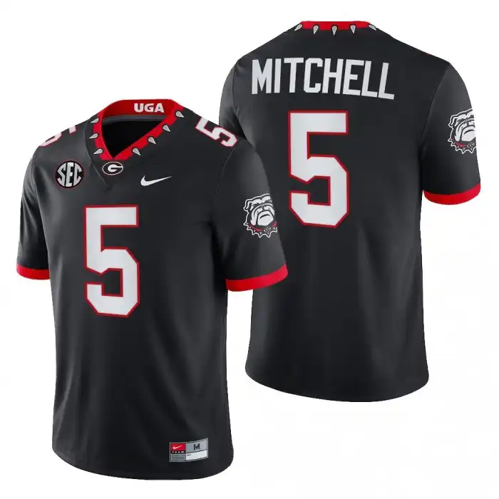 Adonai Mitchell Georgia Bulldogs Men's #5 Block Number Font 2022 Chick-fil-A College Black Football Jersey 2413EVMR1