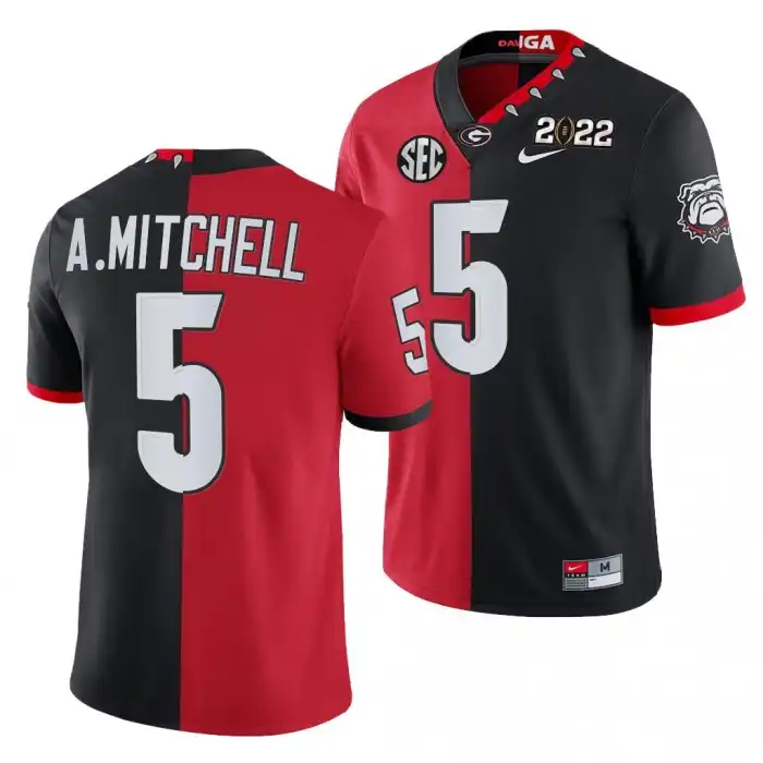 Adonai Mitchell Georgia Bulldogs Men's #5 Split Edition Black College Red Football Jersey 2413GTGN8