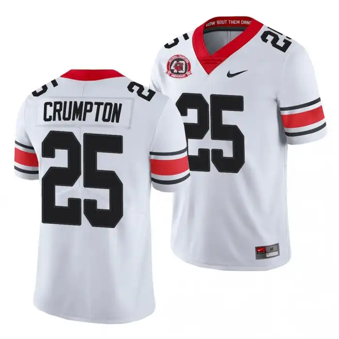 Ahkil Crumpton Georgia Bulldogs Men's #25 40th Anniversary White College Alternate Football Jersey 2413HUNM0