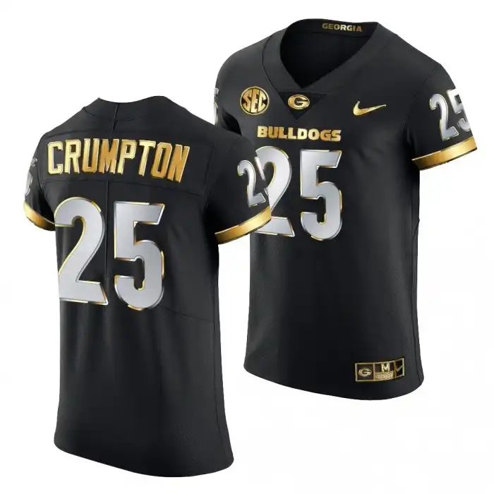 Ahkil Crumpton Georgia Bulldogs Men's #25 Black Golden Edition 2020-21 College Authentic Football Jersey 2413DJHI2