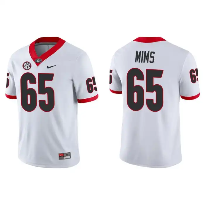 Amarius Mims Georgia Bulldogs Men's #65 Game College White Football Jersey 2413HAPD1