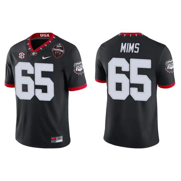 Amarius Mims Georgia Bulldogs Men's #65 Playoff Game College 2022 National Champions Black Football Jersey 2413MYEZ8