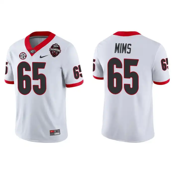 Amarius Mims Georgia Bulldogs Men's #65 Playoff Game College 2022 National Champions White Football Jersey 2413OWZX1