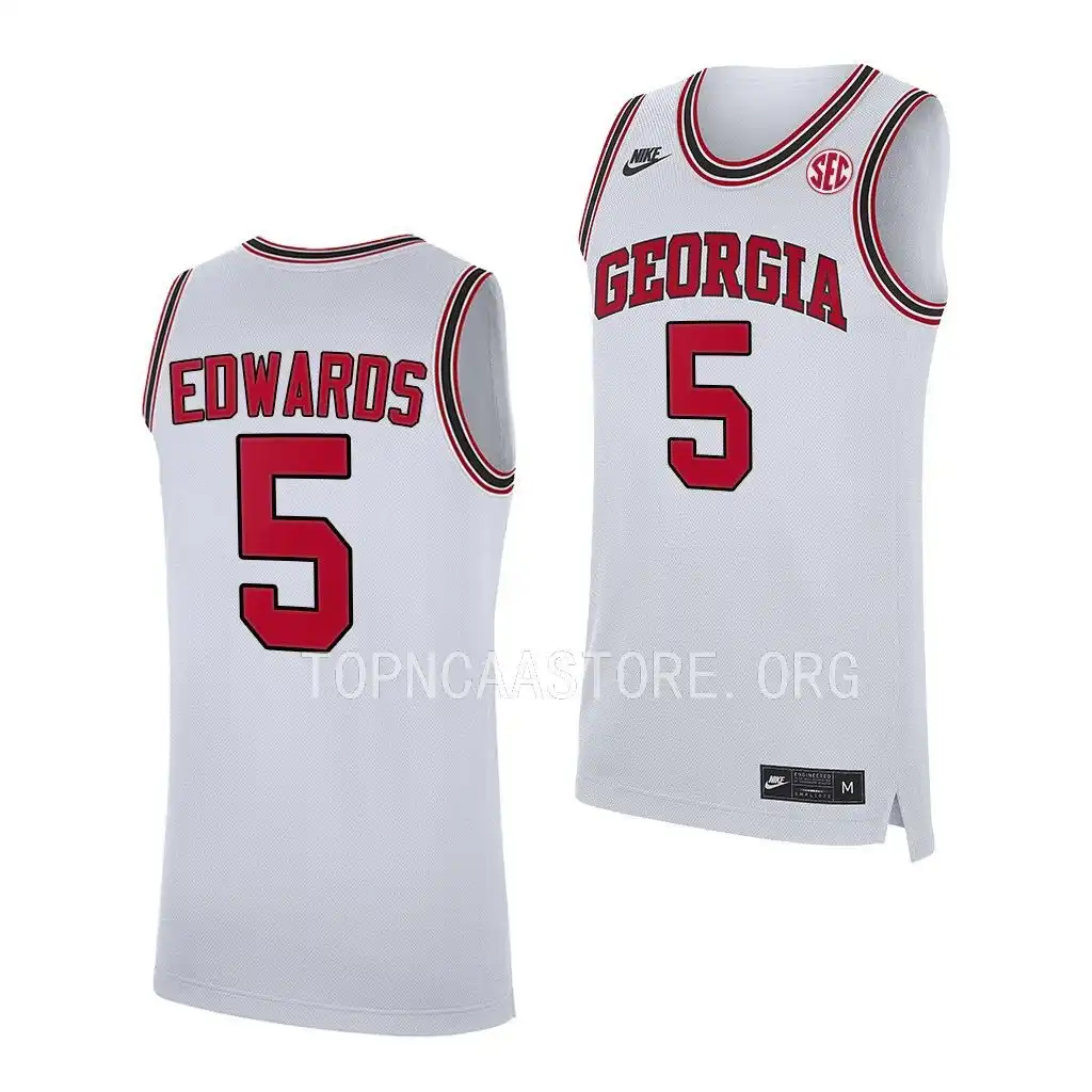 Anthony Edwards Georgia Bulldogs Men's #5 White Replica College Alumni Basketball Jersey 2413HIBG1