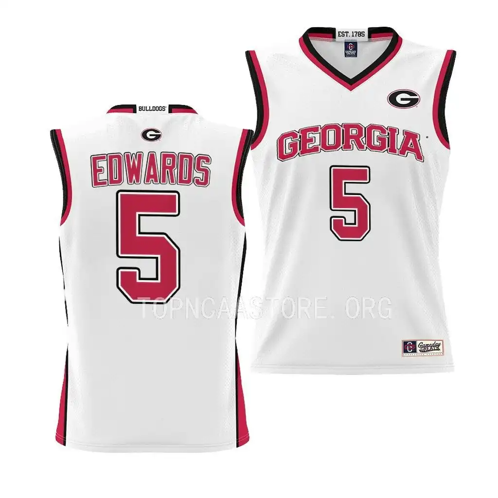 Anthony Edwards Georgia Bulldogs Youth #5 Pick-A-Player College White Basketball Jersey 2413CKVR3