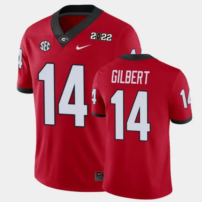 Arik Gilbert Georgia Bulldogs Men's #14 2021 National Champions Red College Game Football Jersey 2413JIHI7