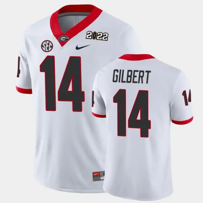 Arik Gilbert Georgia Bulldogs Men's #14 2021 National Champions White College Game Football Jersey 2413TBVU5