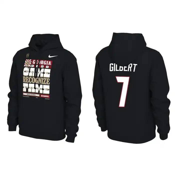 Arik Gilbert Georgia Bulldogs Men's #14 Playoff Locker Room Black College 2022 National Champions Pullover Football Hoodie 2413KXXL2