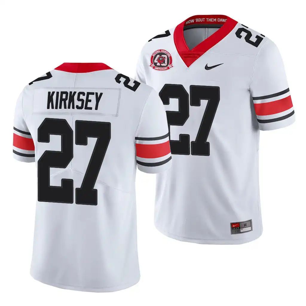 Austin Kirksey Georgia Bulldogs Men's #27 White Alternate College 40th Anniversary Football Jersey 2413KHOK7