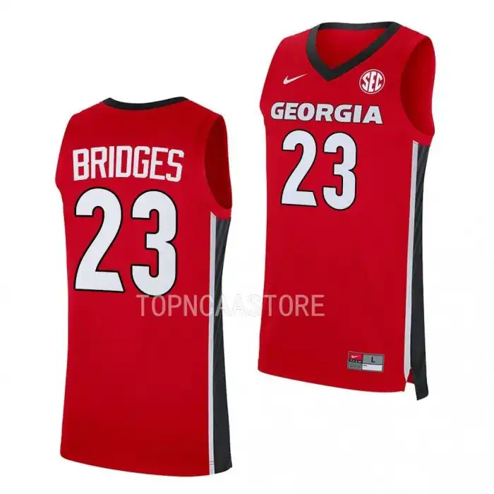 Braelen Bridges Georgia Bulldogs Men's #23 Red 2022-23 College Replica Away Basketball Jersey 2413CDWQ2