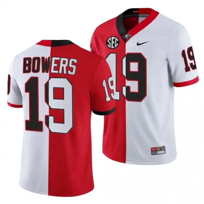 Brock Bowers Georgia Bulldogs Men's #19 2021-22 Red College Split Edition White Football Jersey 2413MGKD5