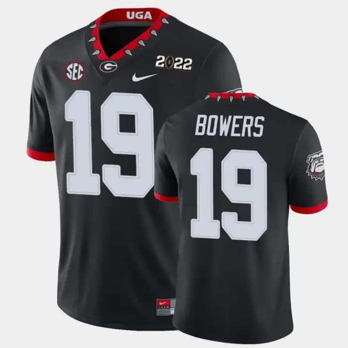 Brock Bowers Georgia Bulldogs Men's #19 2021 National Champions Black College Game Football Jersey 2413TAOK1