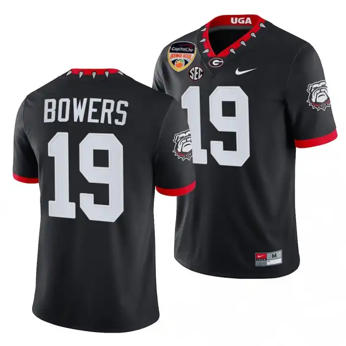 Brock Bowers Georgia Bulldogs Men's #19 2021 Orange Bowl Playoff College Black Football Jersey 2413IADW5