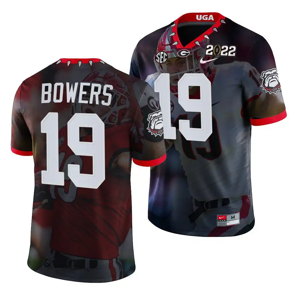 Brock Bowers Georgia Bulldogs Men's #19 2022 National Champions Black College hip Decisive Highlights Football Jersey 2413AMFP4