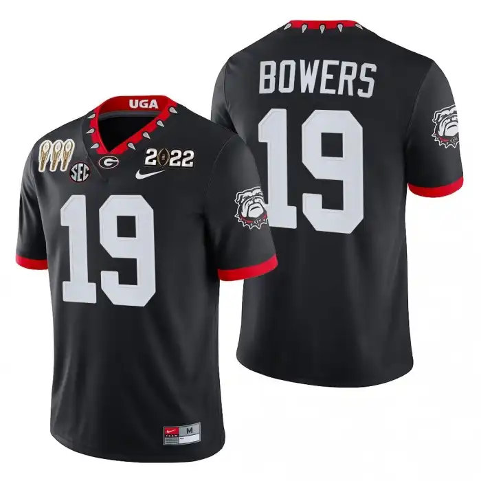 Brock Bowers Georgia Bulldogs Men's #19 3-Times National Champions Alternate College CFP Black Football Jersey 2413DKNY5