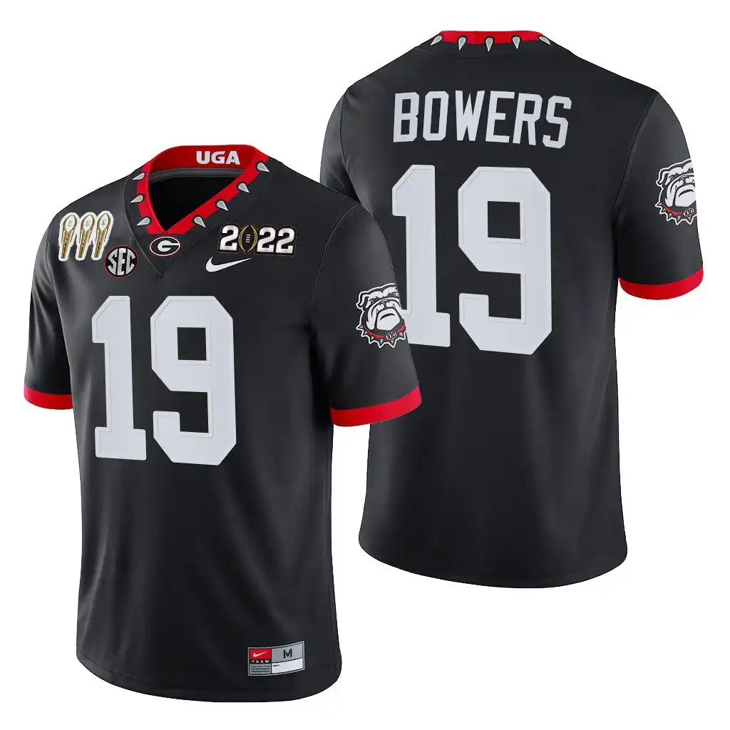 Brock Bowers Georgia Bulldogs Men's #19 3-Times National Champions Alternate College CFP Black Football Jersey 2413KXZT1