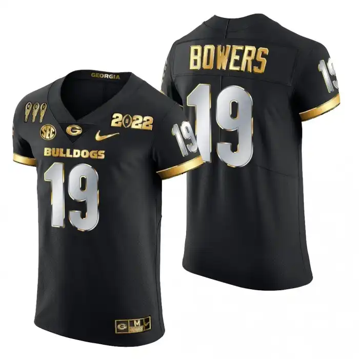 Brock Bowers Georgia Bulldogs Men's #19 Black CFP College 3X National Champions Football Jersey 2413KDCZ0