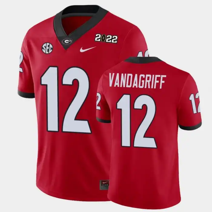 Brock Vandagriff Georgia Bulldogs Men's #12 2021 National Champions Red College Game Football Jersey 2413NEHU1