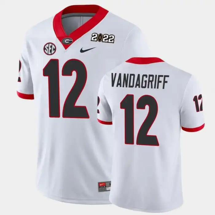 Brock Vandagriff Georgia Bulldogs Men's #12 2021 National Champions White College Game Football Jersey 2413USWU4