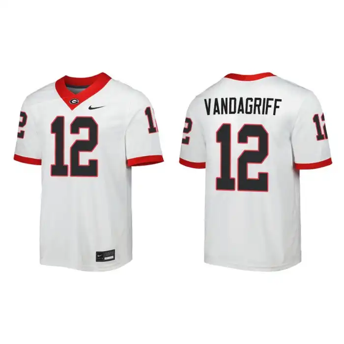 Brock Vandagriff Georgia Bulldogs Men's #12 Away White College Game Football Jersey 2413VIIH3