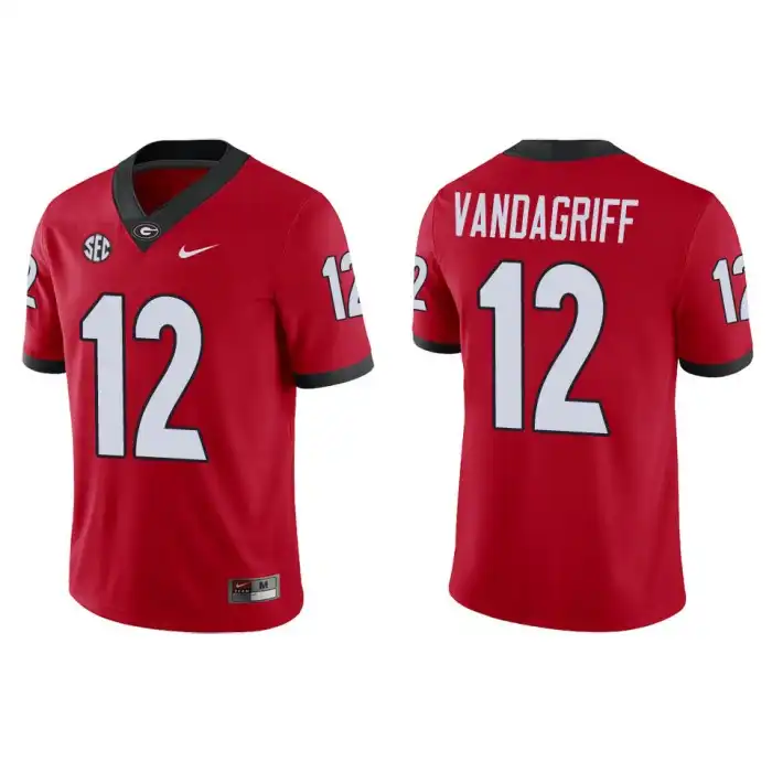 Brock Vandagriff Georgia Bulldogs Men's #12 Game College Red Football Jersey 2413TUMD4