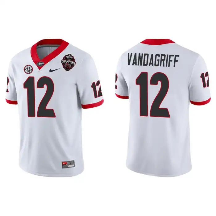 Brock Vandagriff Georgia Bulldogs Men's #12 Playoff Game College 2022 National Champions White Football Jersey 2413PTKP2