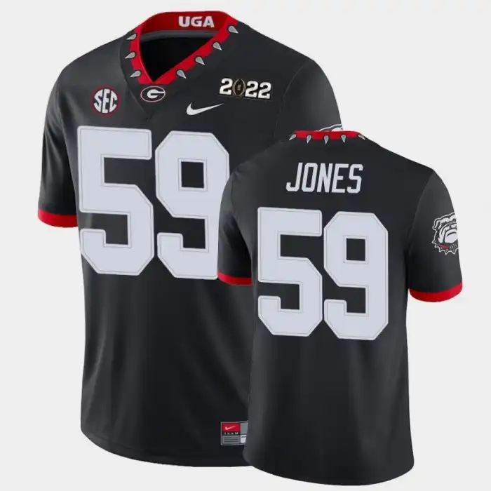 Broderick Jones Georgia Bulldogs Men's #59 2021 National Champions Black College Game Football Jersey 2413LHYT7