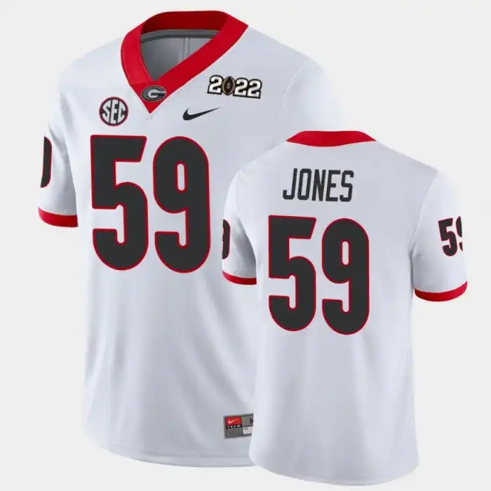 Broderick Jones Georgia Bulldogs Men's #59 2021 National Champions White College Game Football Jersey 2413LAKF3