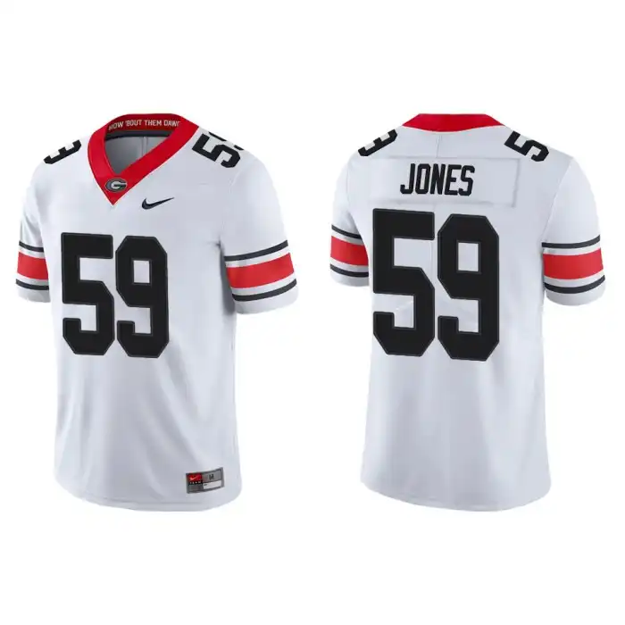 Broderick Jones Georgia Bulldogs Men's #59 Alternate White College Game Football Jersey 2413ARXA8