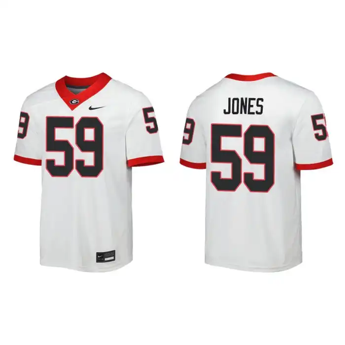 Broderick Jones Georgia Bulldogs Men's #59 Away White College Game Football Jersey 2413PHQE2