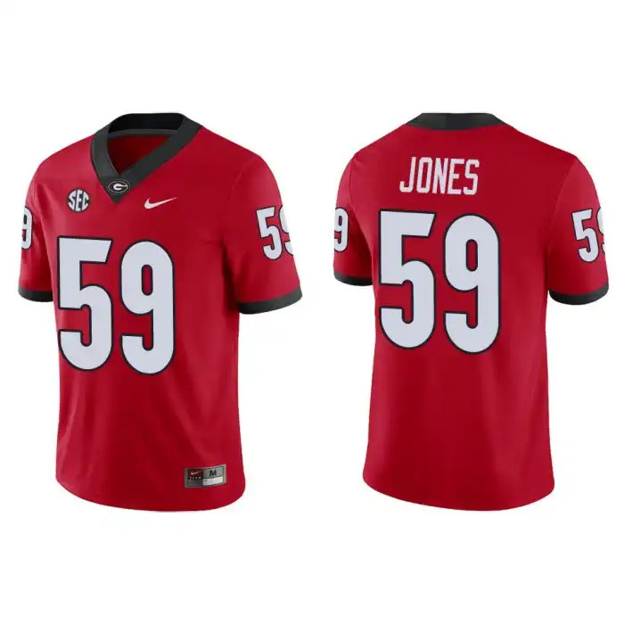 Broderick Jones Georgia Bulldogs Men's #59 Game College Red Football Jersey 2413LZJZ5