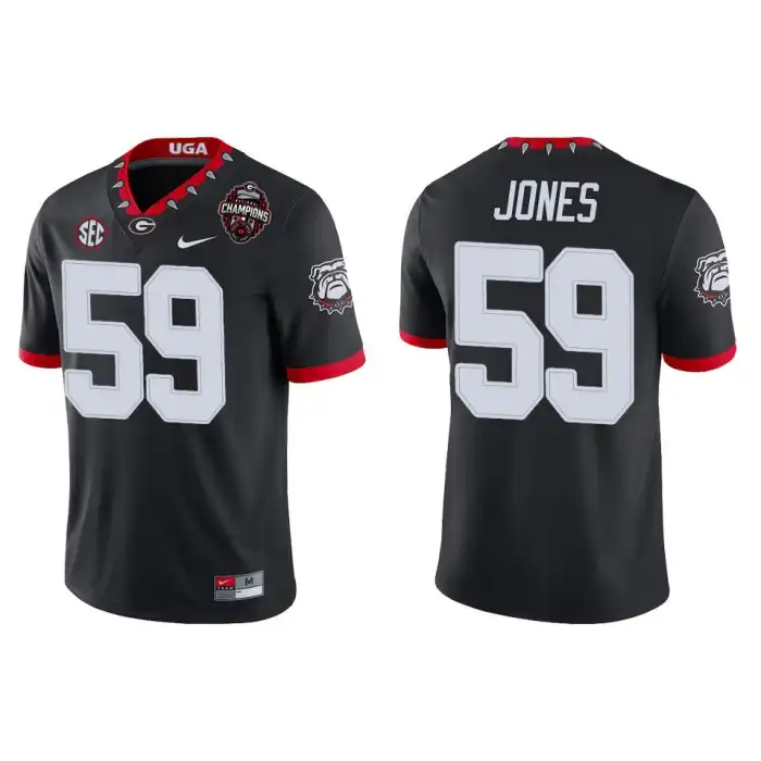 Broderick Jones Georgia Bulldogs Men's #59 Playoff Game College 2022 National Champions Black Football Jersey 2413WJFF8