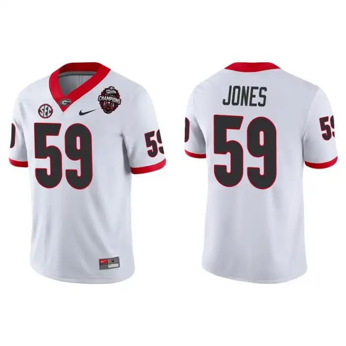 Broderick Jones Georgia Bulldogs Men's #59 Playoff Game College 2022 National Champions White Football Jersey 2413ZKKW1