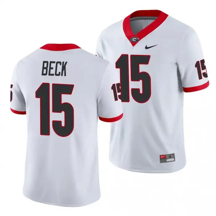 Carson Beck Georgia Bulldogs Men's #15 Game College White Football Jersey 2413FZKI6