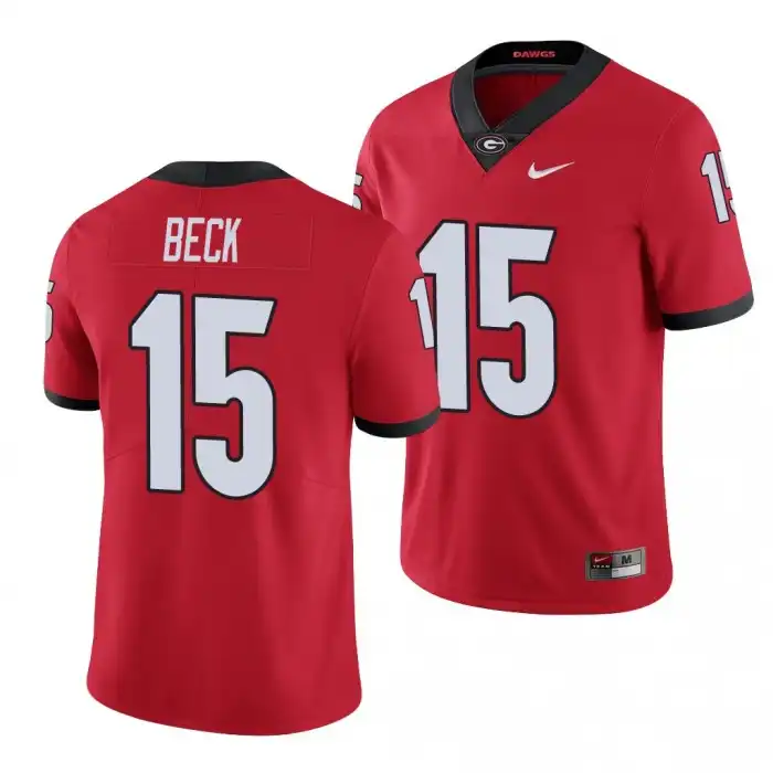 Carson Beck Georgia Bulldogs Men's #15 Limited College Red Football Jersey 2413KPWS7