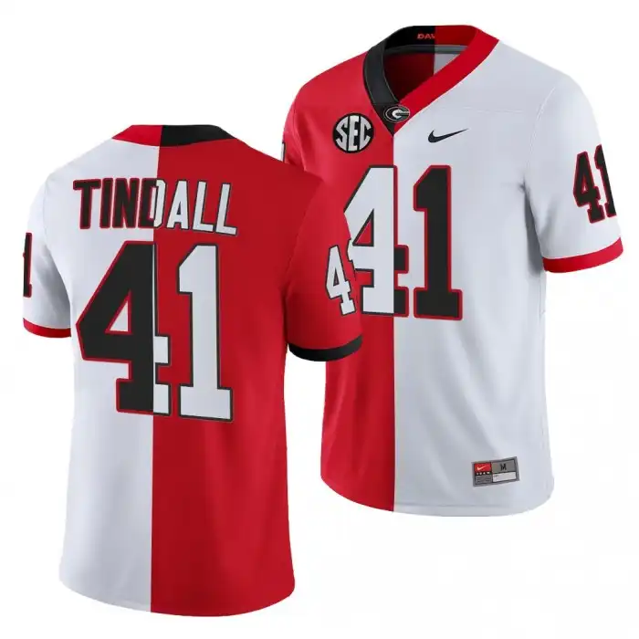 Channing Tindall Georgia Bulldogs Men's #41 2021-22 Red College Split Edition White Football Jersey 2413GDMV6