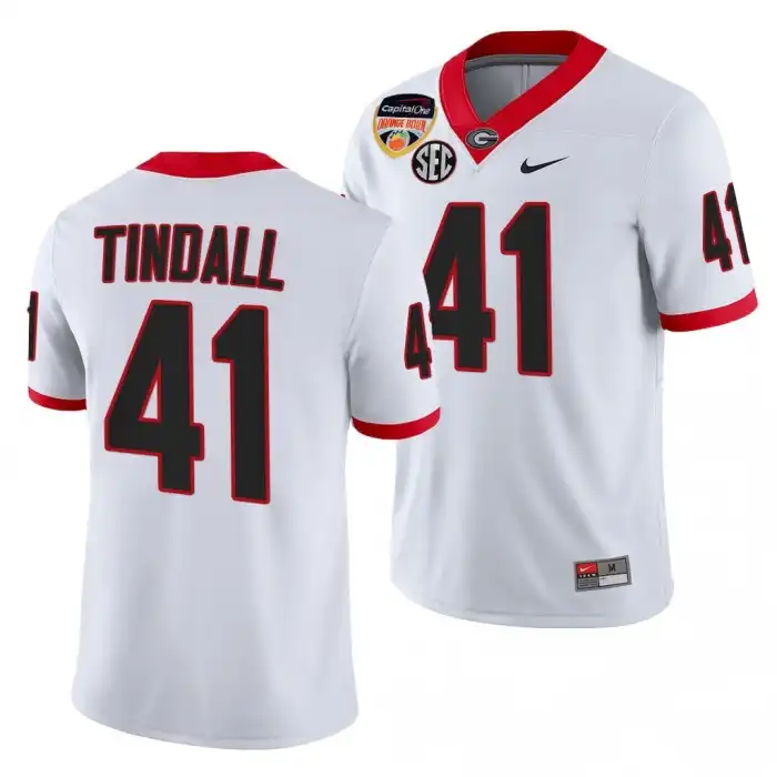 Channing Tindall Georgia Bulldogs Men's #41 2021 Orange Bowl 100th Anniversary College White Football Jersey 2413INVD5